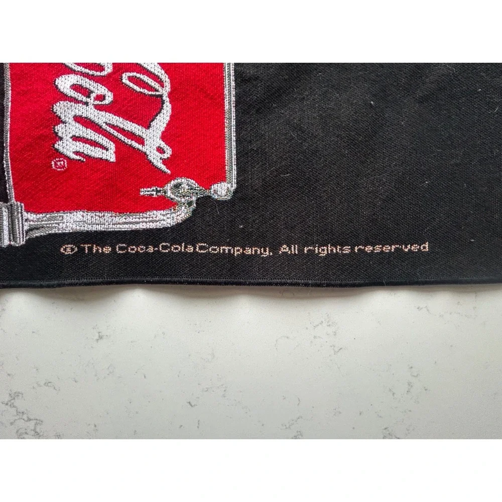 Vintage Coca-Cola Fountain Service Woven Table Runner Black‎ Red